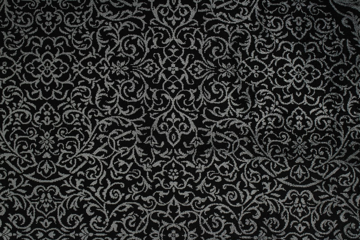 8x11 Black and Ivory Turkish Antep Rug