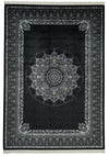 8x11 Black and Ivory Turkish Antep Rug