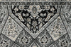 8x10 Black and Ivory Turkish Antep Rug