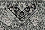 8x10 Black and Ivory Turkish Antep Rug