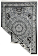 8x10 Black and Ivory Turkish Antep Rug