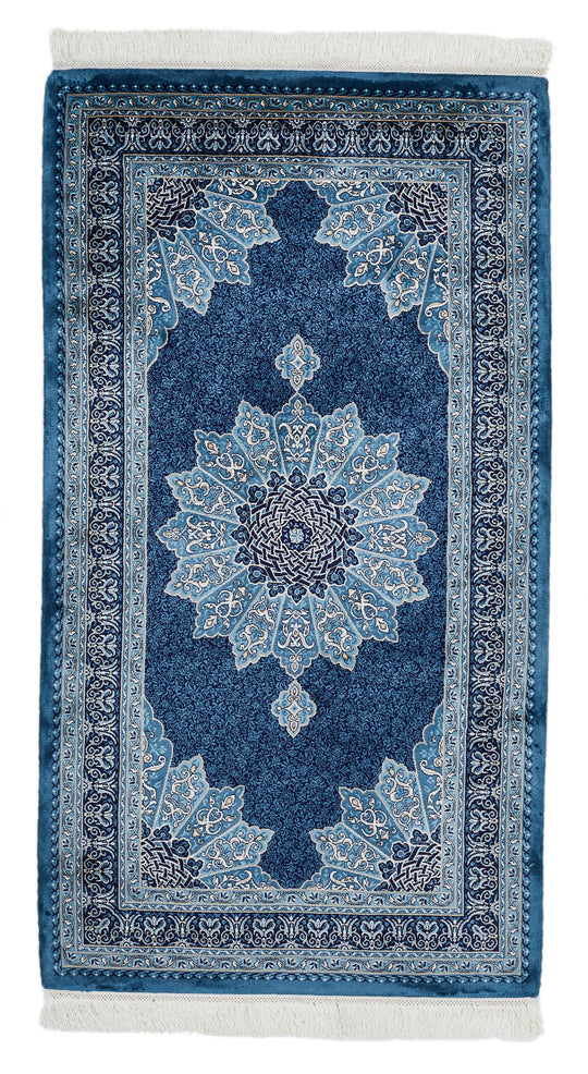 3x5 Navy and Ivory Turkish Antep Rug
