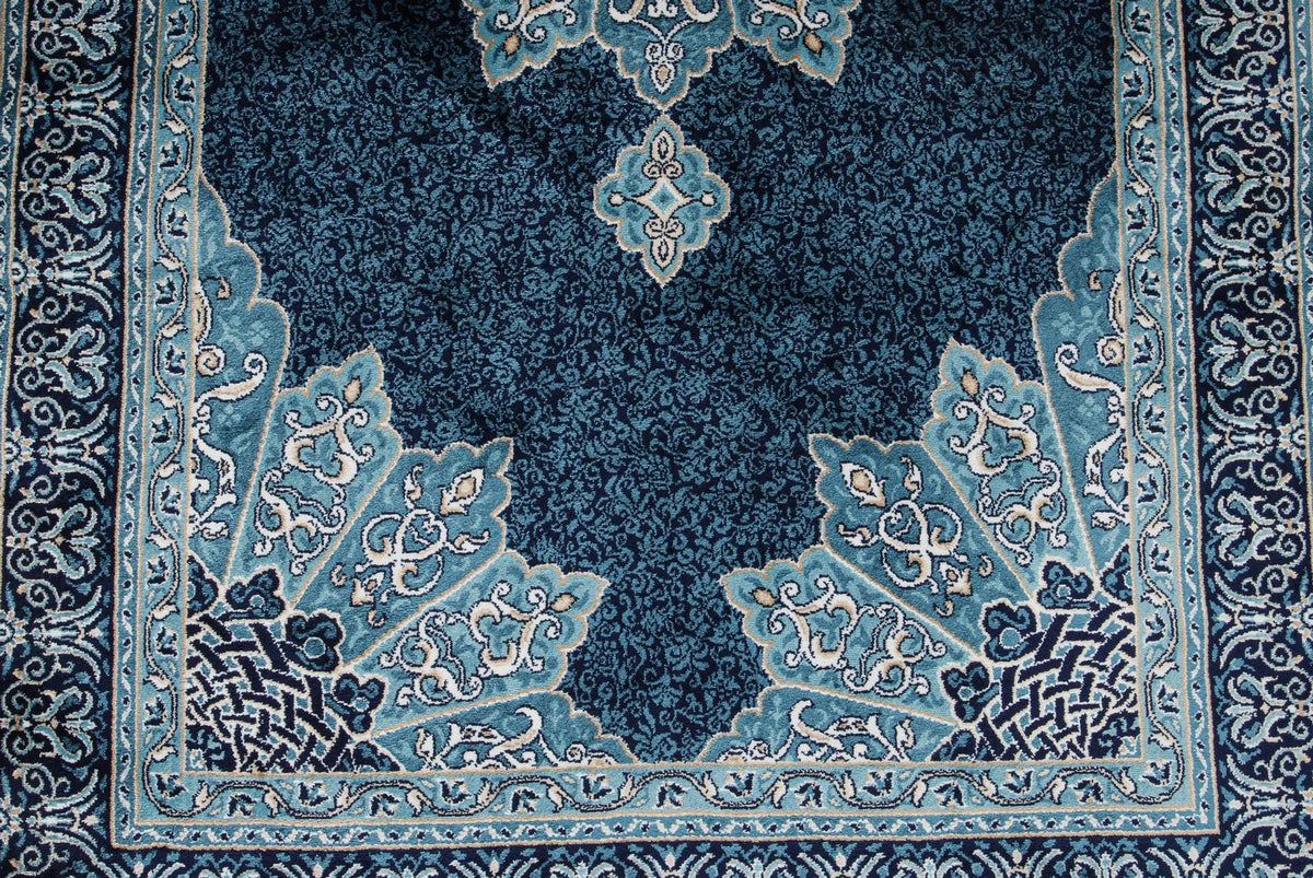 3x5 Navy and Ivory Turkish Antep Rug