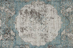 3x10 Light Blue and Ivory Turkish Antep Runner