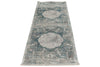 3x10 Light Blue and Ivory Turkish Antep Runner