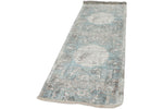 3x10 Light Blue and Ivory Turkish Antep Runner