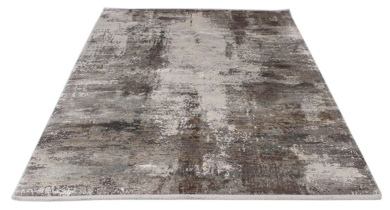 5x8 Gray and Ivory Turkish Antep Rug
