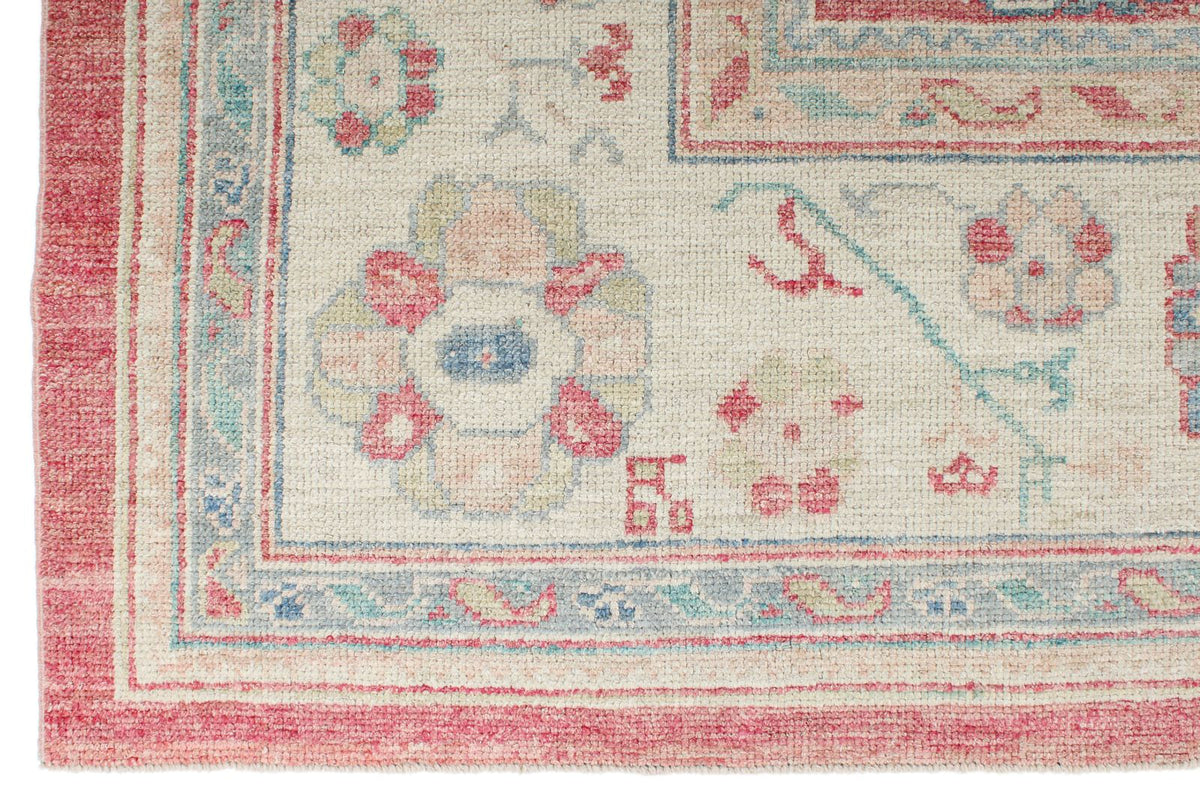 8x10 Rust and Ivory Turkish Oushak Rug