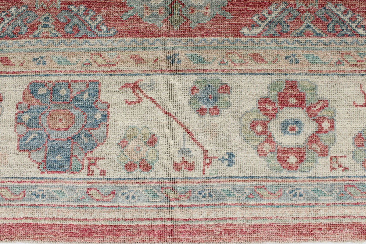 8x10 Rust and Ivory Turkish Oushak Rug