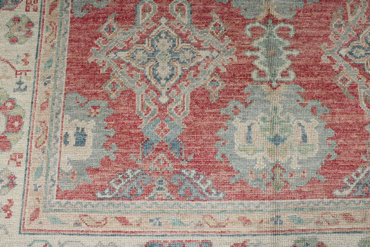 8x10 Rust and Ivory Turkish Oushak Rug