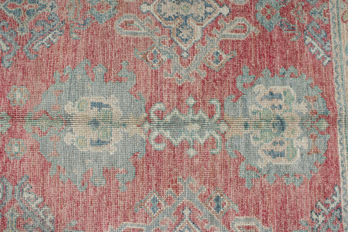 8x10 Rust and Ivory Turkish Oushak Rug