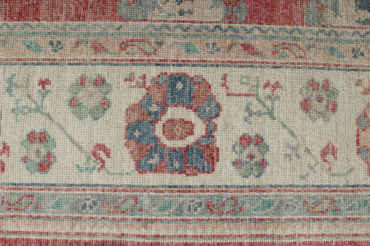8x10 Rust and Ivory Turkish Oushak Rug