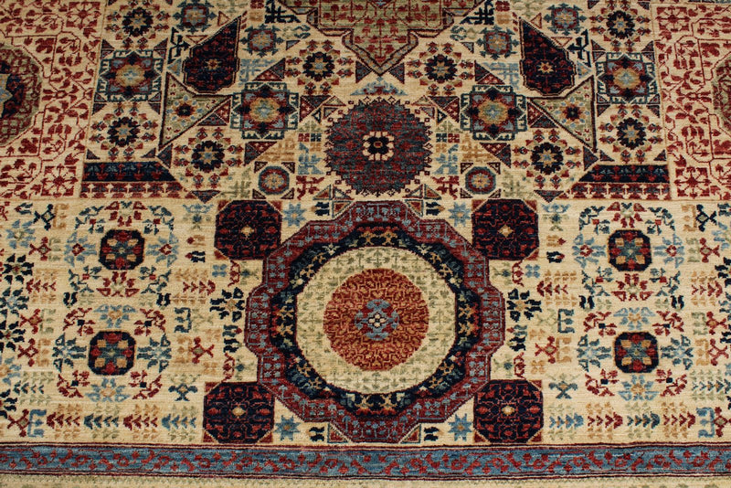 8x10 Green and Multicolor Turkish Tribal Rug