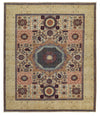 8x10 Green and Multicolor Turkish Tribal Rug