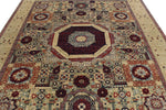 8x10 Green and Multicolor Turkish Tribal Rug