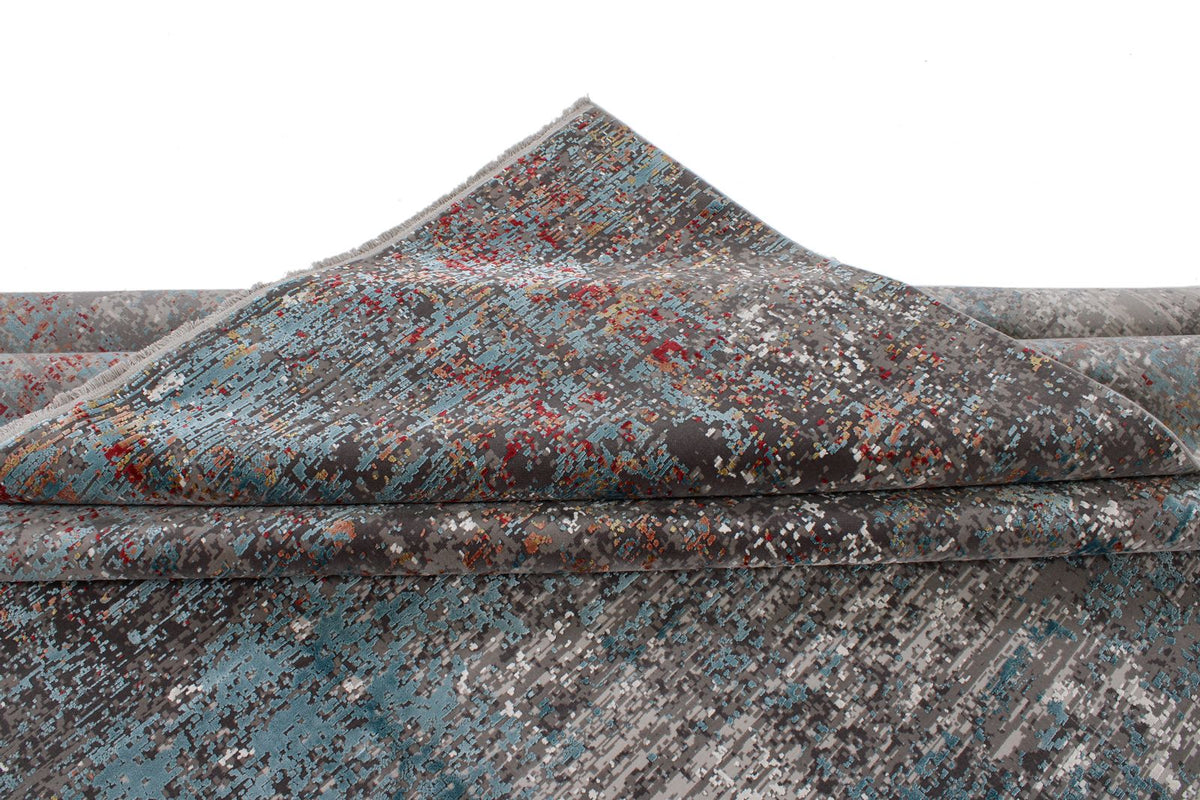 13x20 Gray and Multicolor Turkish Antep Rug