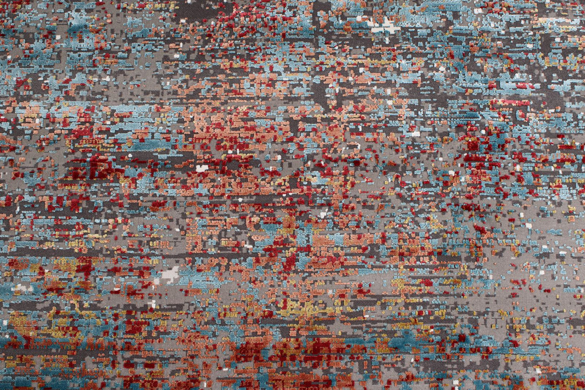 13x20 Gray and Multicolor Turkish Antep Rug