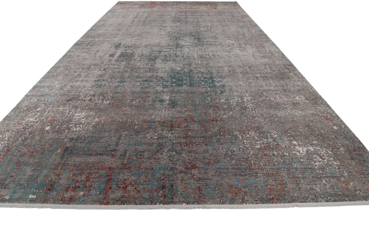 13x20 Gray and Multicolor Turkish Antep Rug