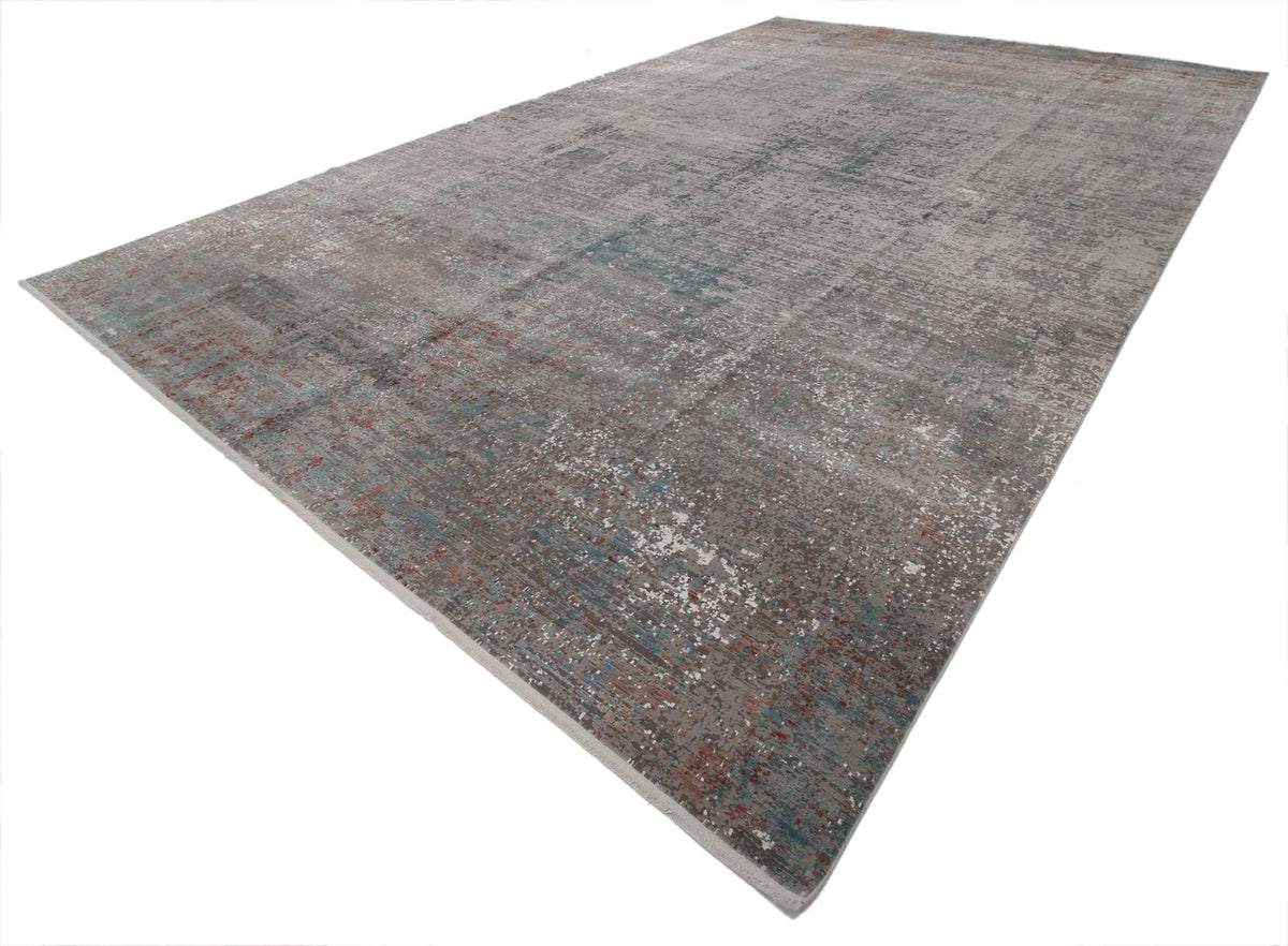 13x20 Gray and Multicolor Turkish Antep Rug