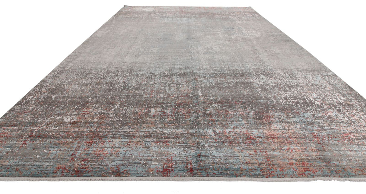 13x20 Gray and Multicolor Turkish Antep Rug