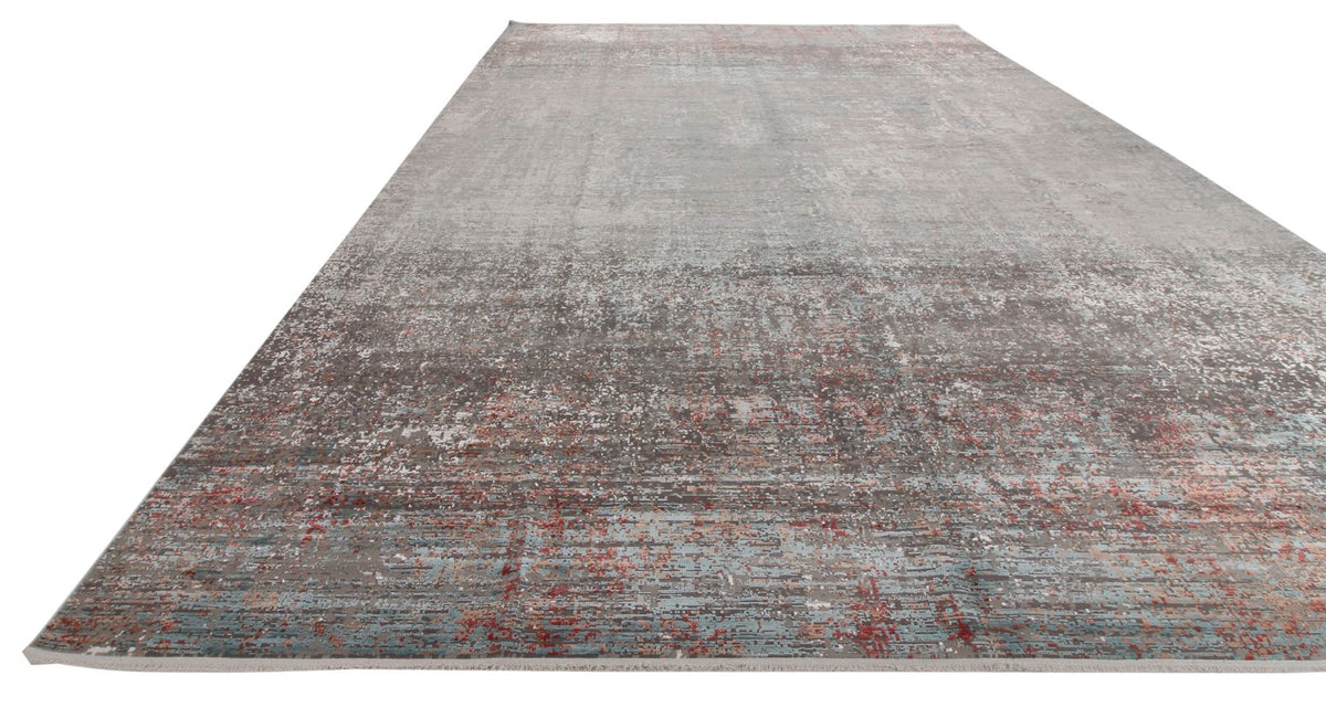 13x20 Gray and Multicolor Turkish Antep Rug