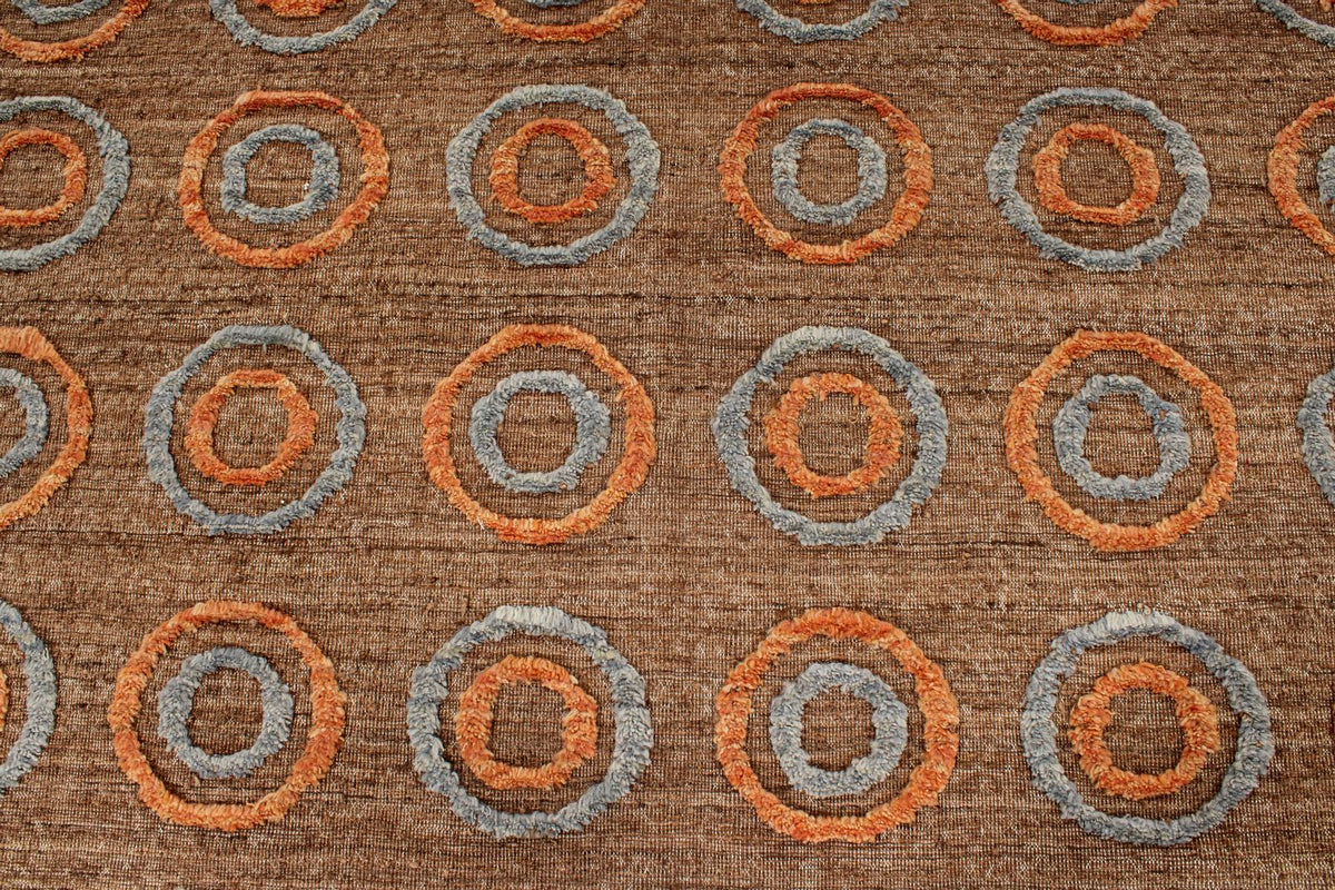 10x13 Brown and Multicolor Modern Contemporary Rug