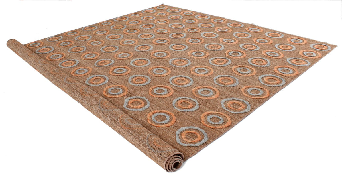 10x13 Brown and Multicolor Modern Contemporary Rug