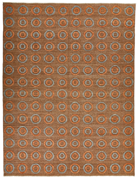 10x13 Brown and Multicolor Modern Contemporary Rug