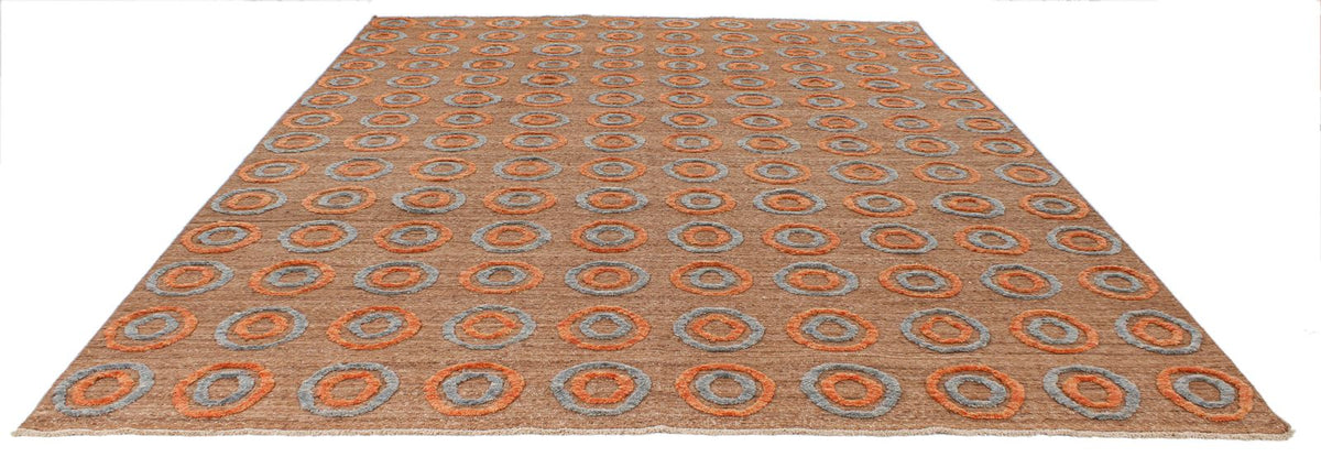 10x13 Brown and Multicolor Modern Contemporary Rug