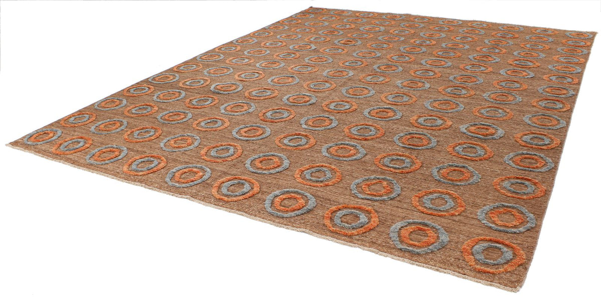 10x13 Brown and Multicolor Modern Contemporary Rug