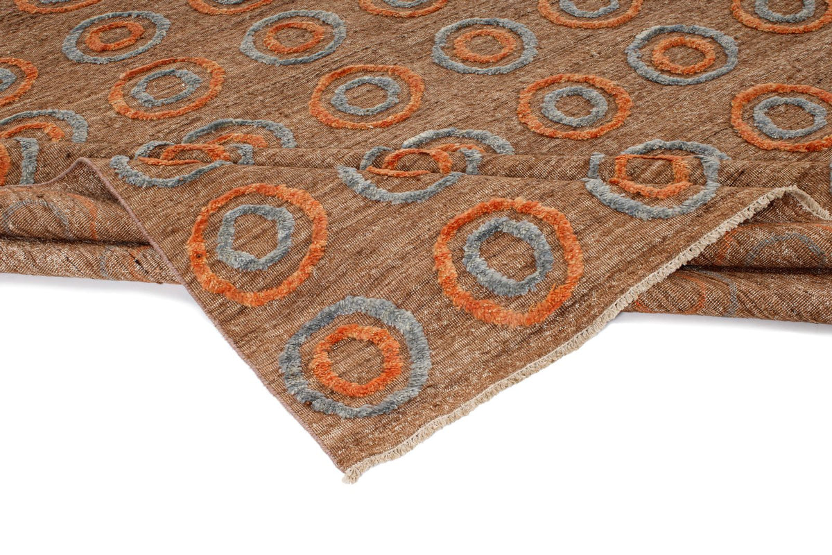 10x13 Brown and Multicolor Modern Contemporary Rug