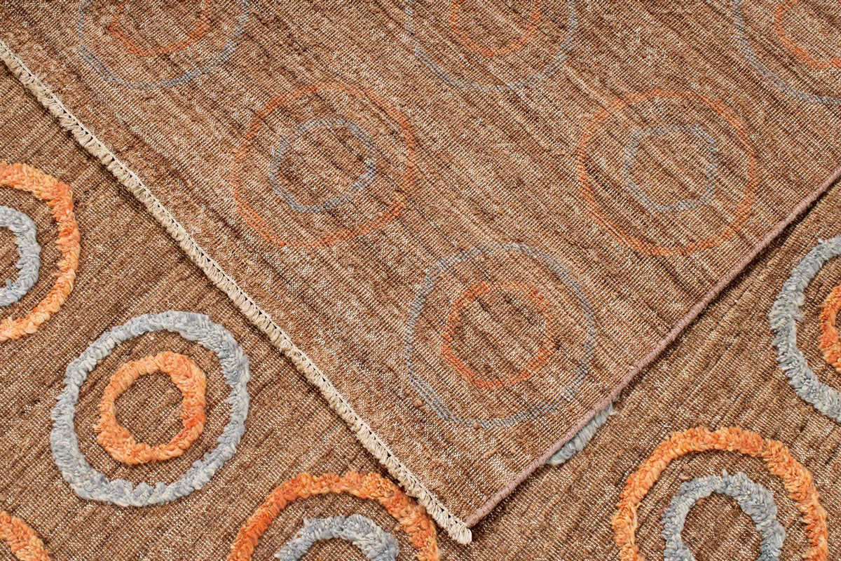 10x13 Brown and Multicolor Modern Contemporary Rug