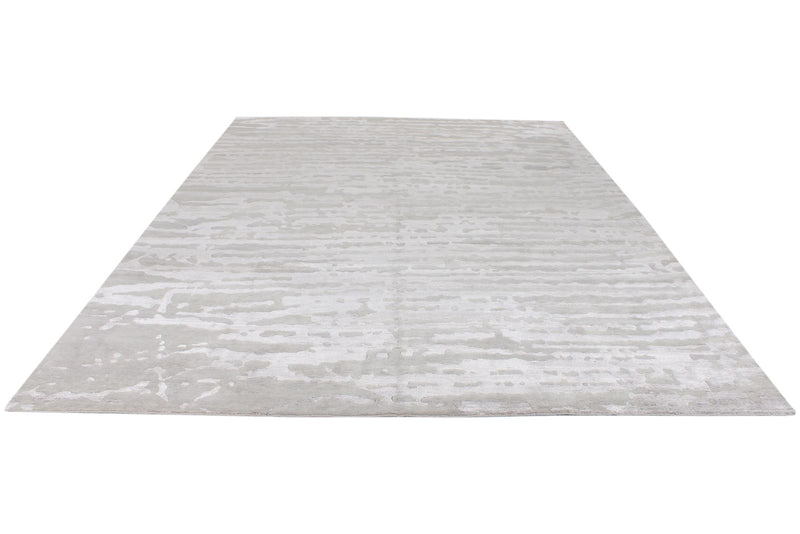 10x14 Ivory and Gray Modern Contemporary Rug