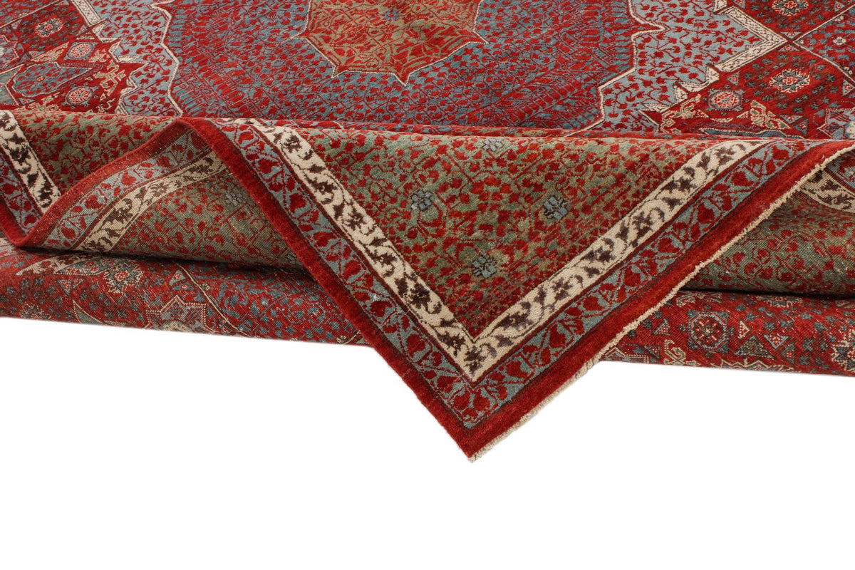 9x12 Red and Blue Turkish Tribal Rug