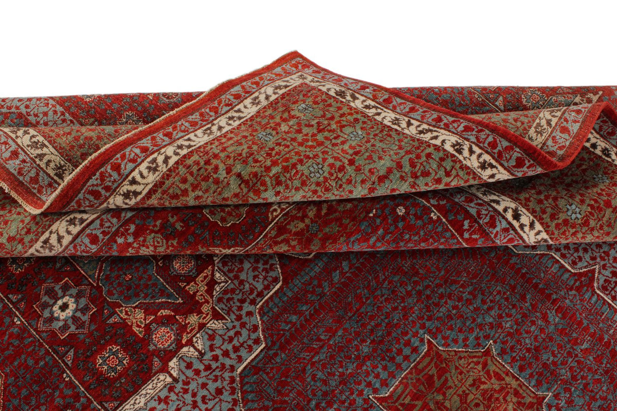 9x12 Red and Blue Turkish Tribal Rug