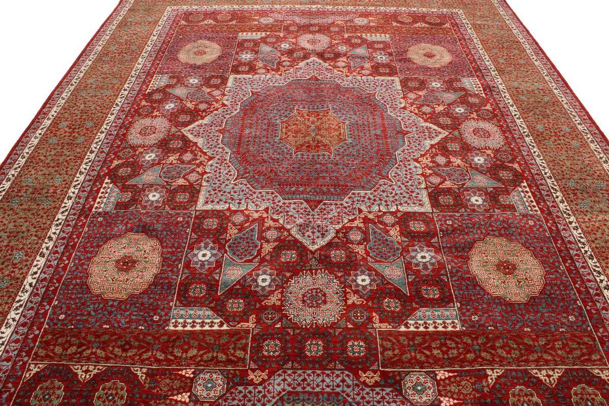 9x12 Red and Blue Turkish Tribal Rug