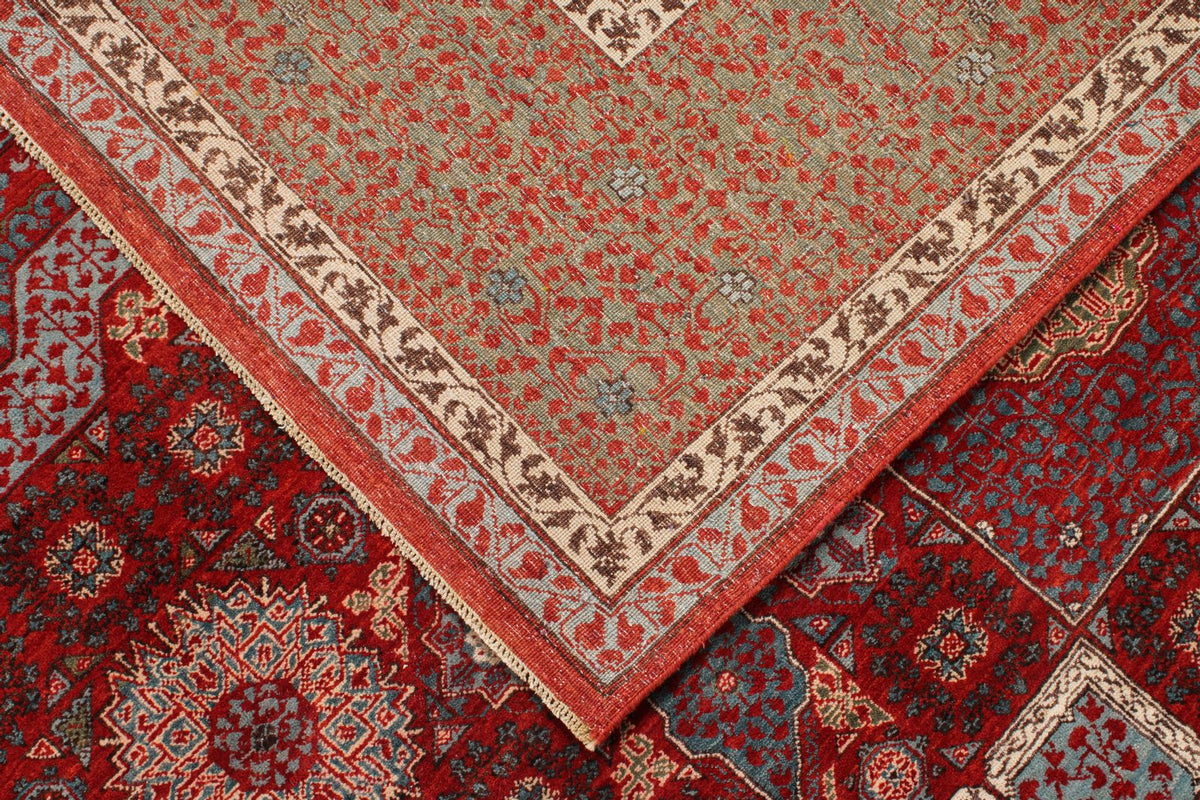 9x12 Red and Blue Turkish Tribal Rug