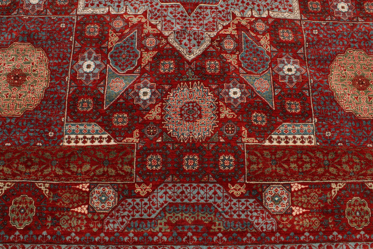 9x12 Red and Blue Turkish Tribal Rug
