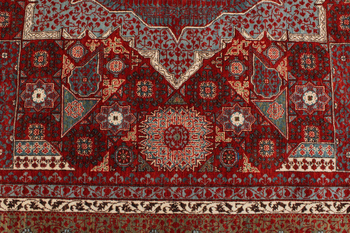 9x12 Red and Blue Turkish Tribal Rug
