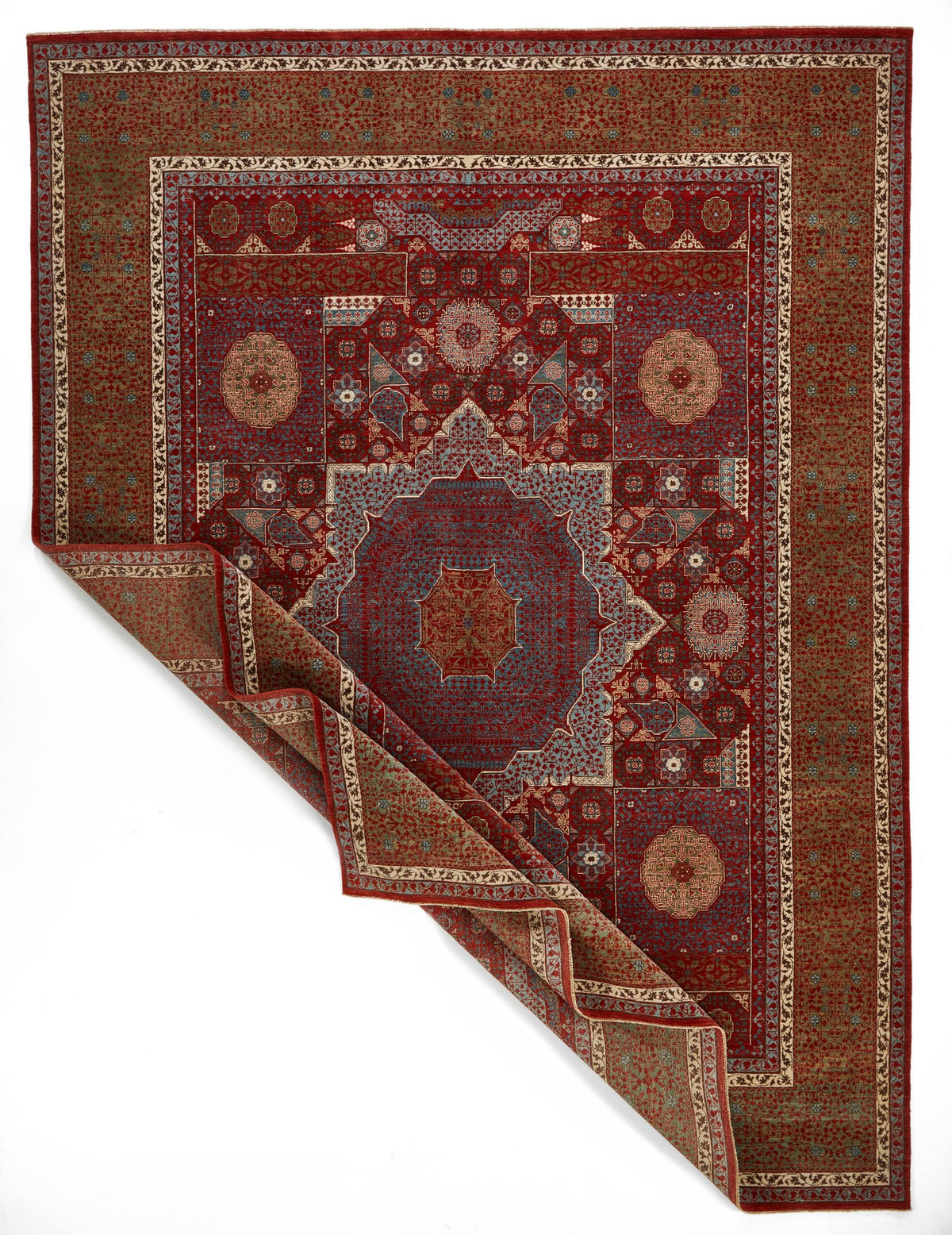 9x12 Red and Blue Turkish Tribal Rug
