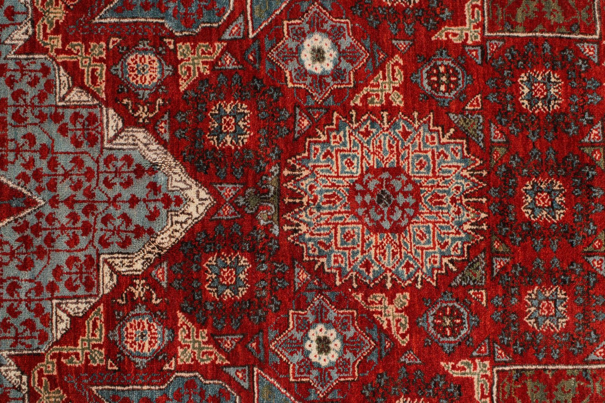 9x12 Red and Blue Turkish Tribal Rug
