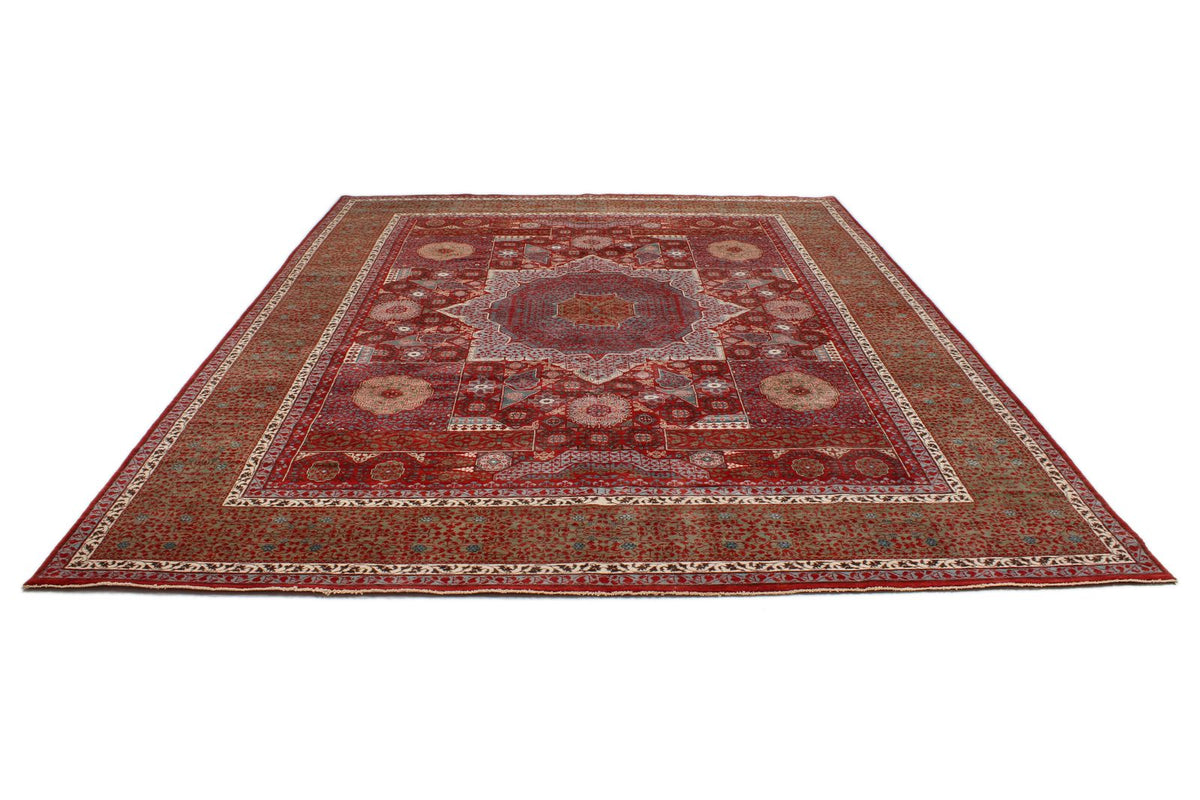 9x12 Red and Blue Turkish Tribal Rug
