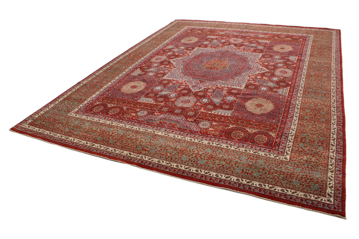 9x12 Red and Blue Turkish Tribal Rug