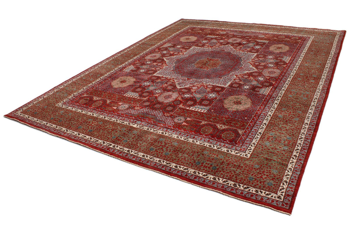 9x12 Red and Blue Turkish Tribal Rug