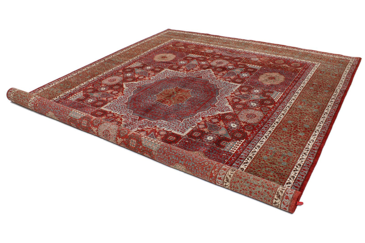9x12 Red and Blue Turkish Tribal Rug