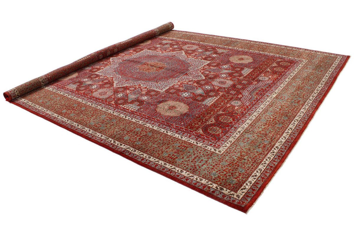 9x12 Red and Blue Turkish Tribal Rug