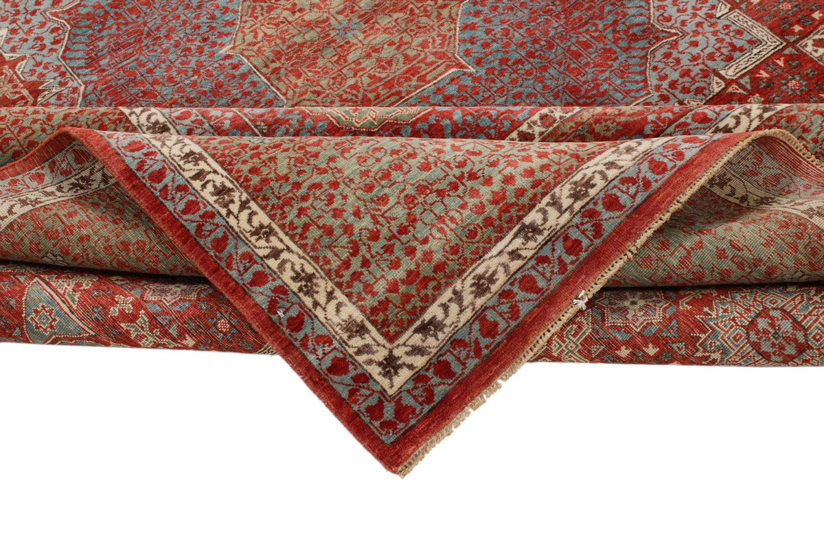 8x10 Red and Blue Turkish Tribal Rug