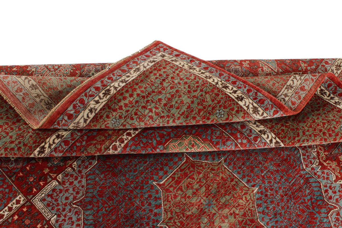 8x10 Red and Blue Turkish Tribal Rug