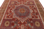 8x10 Red and Blue Turkish Tribal Rug