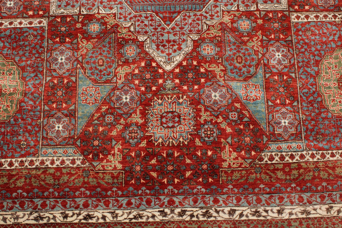 8x10 Red and Blue Turkish Tribal Rug
